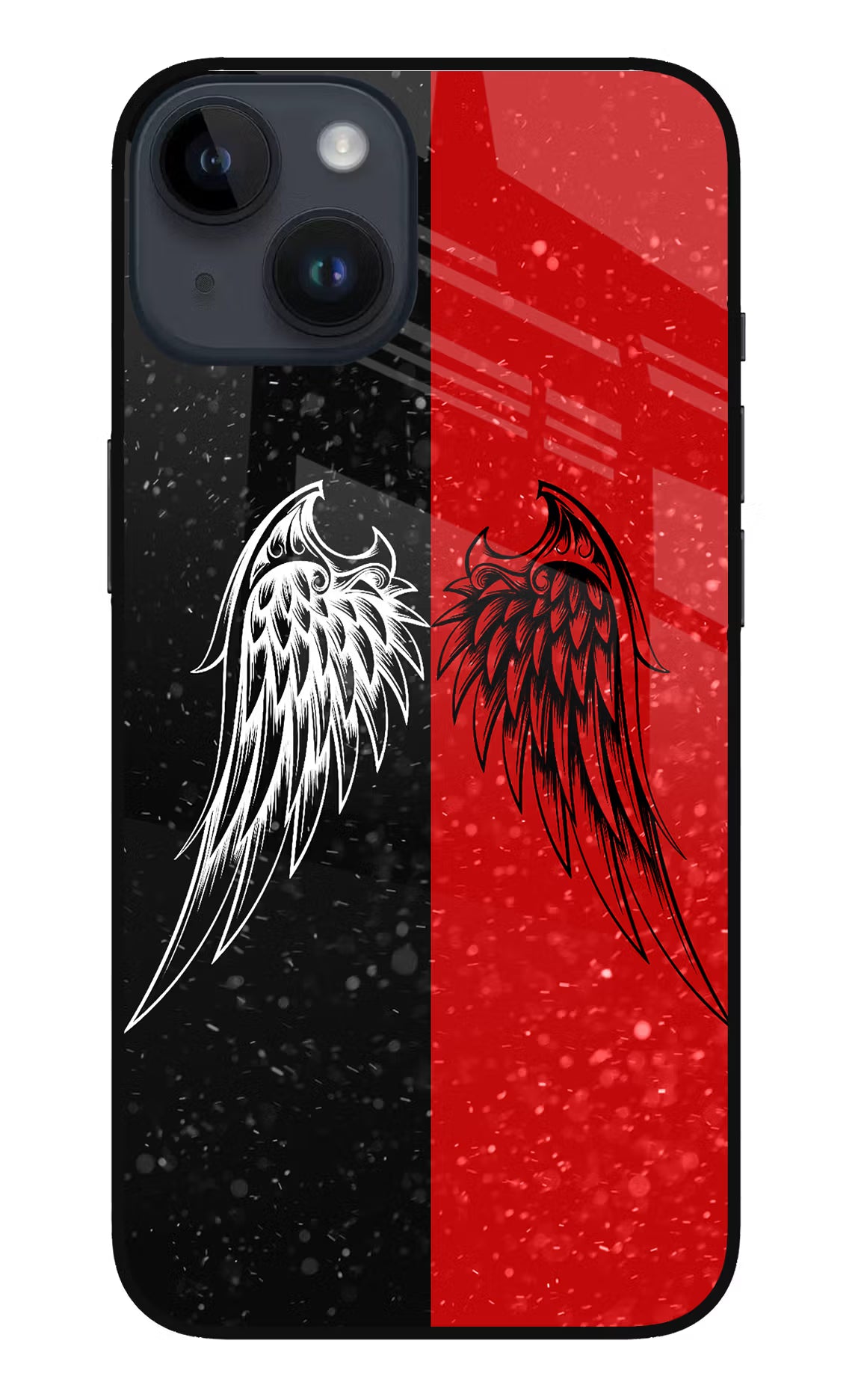 Wings iPhone 14 Glass Case Back Cover by Casekaro