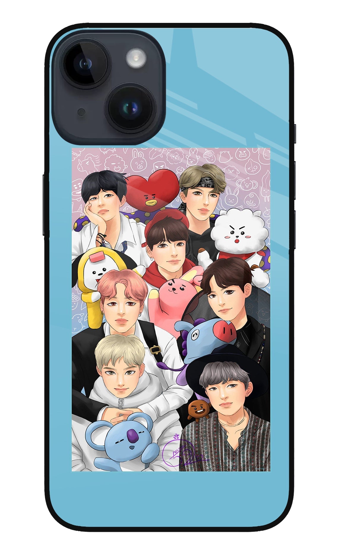 BTS with animals iPhone 14 Back Cover