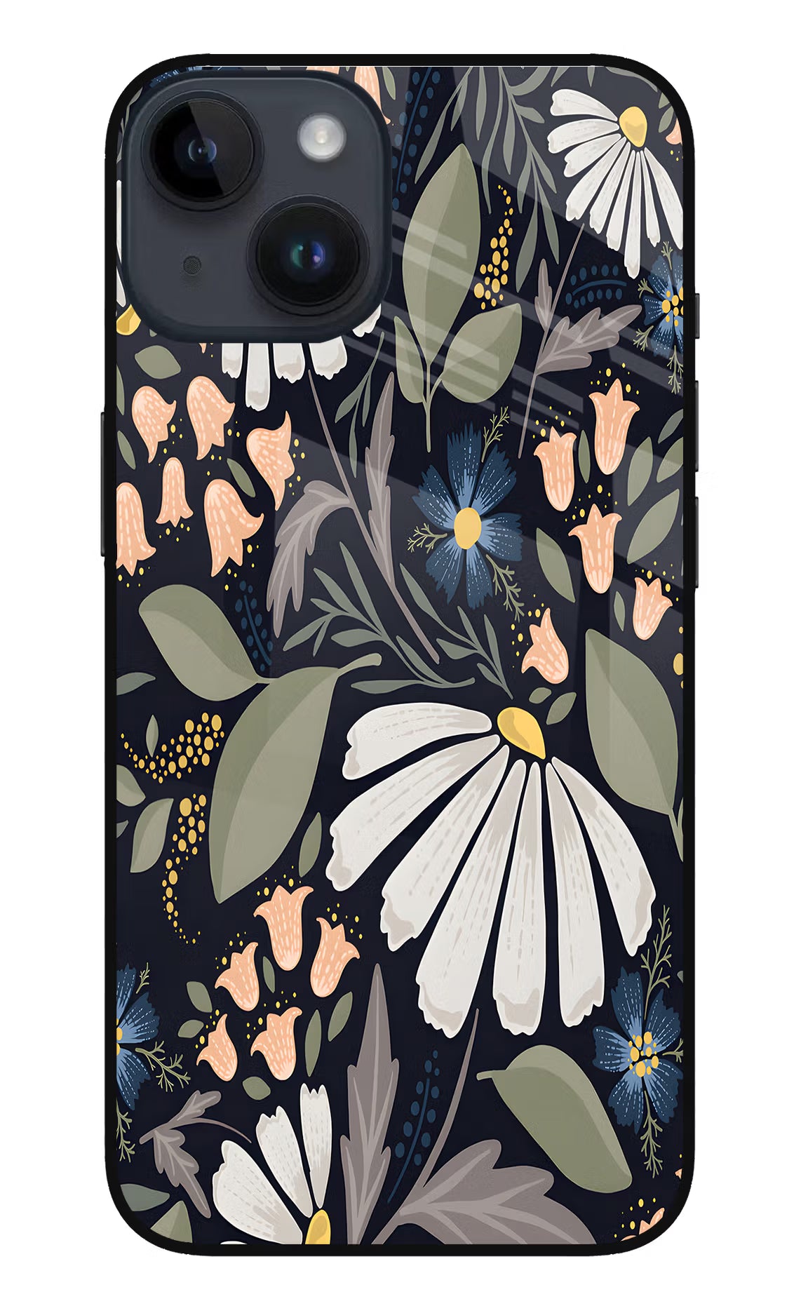 Flowers Art iPhone 14 Glass Case Back Cover by Casekaro