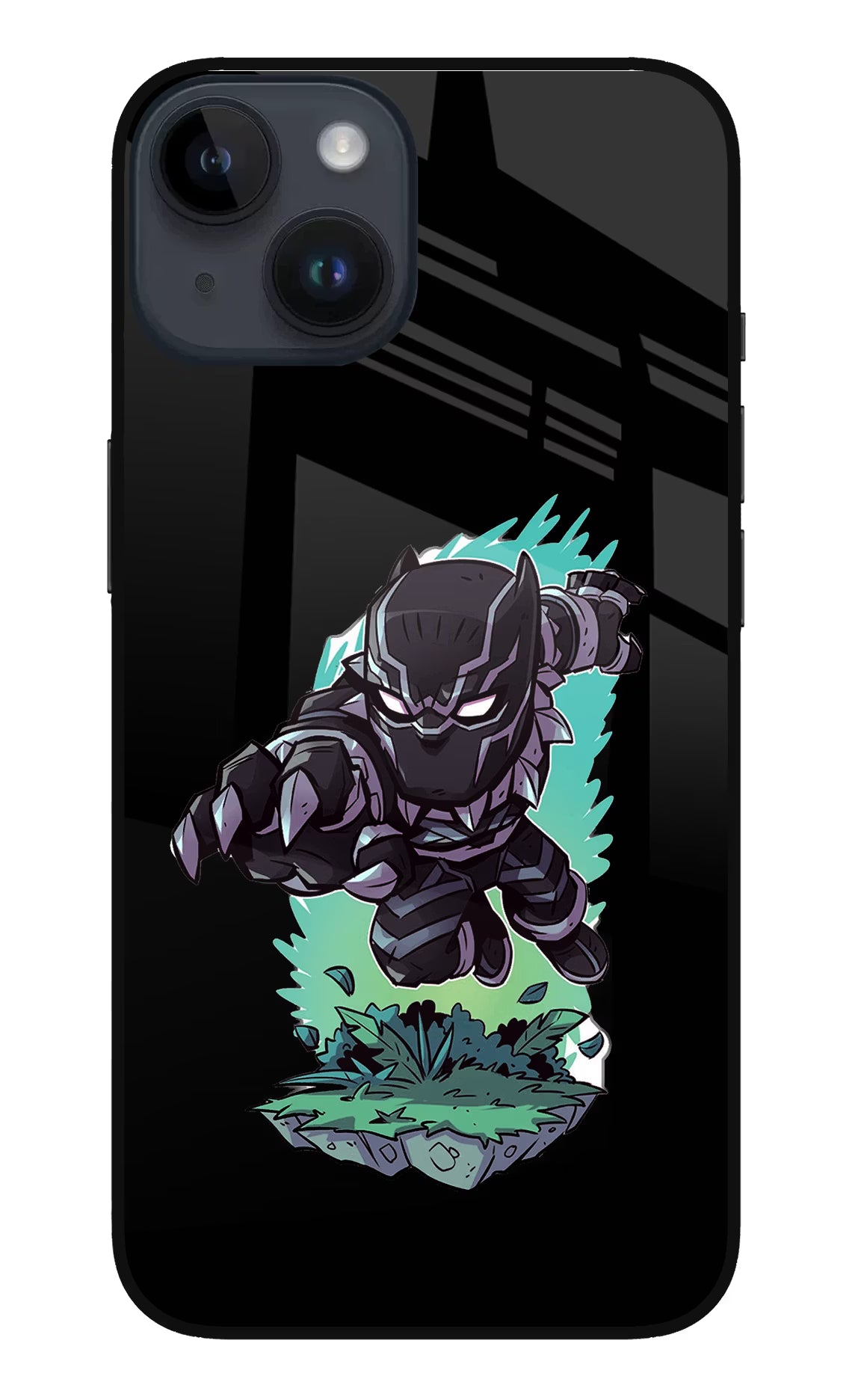 Black Panther iPhone 14 Glass Case Back Cover by Casekaro