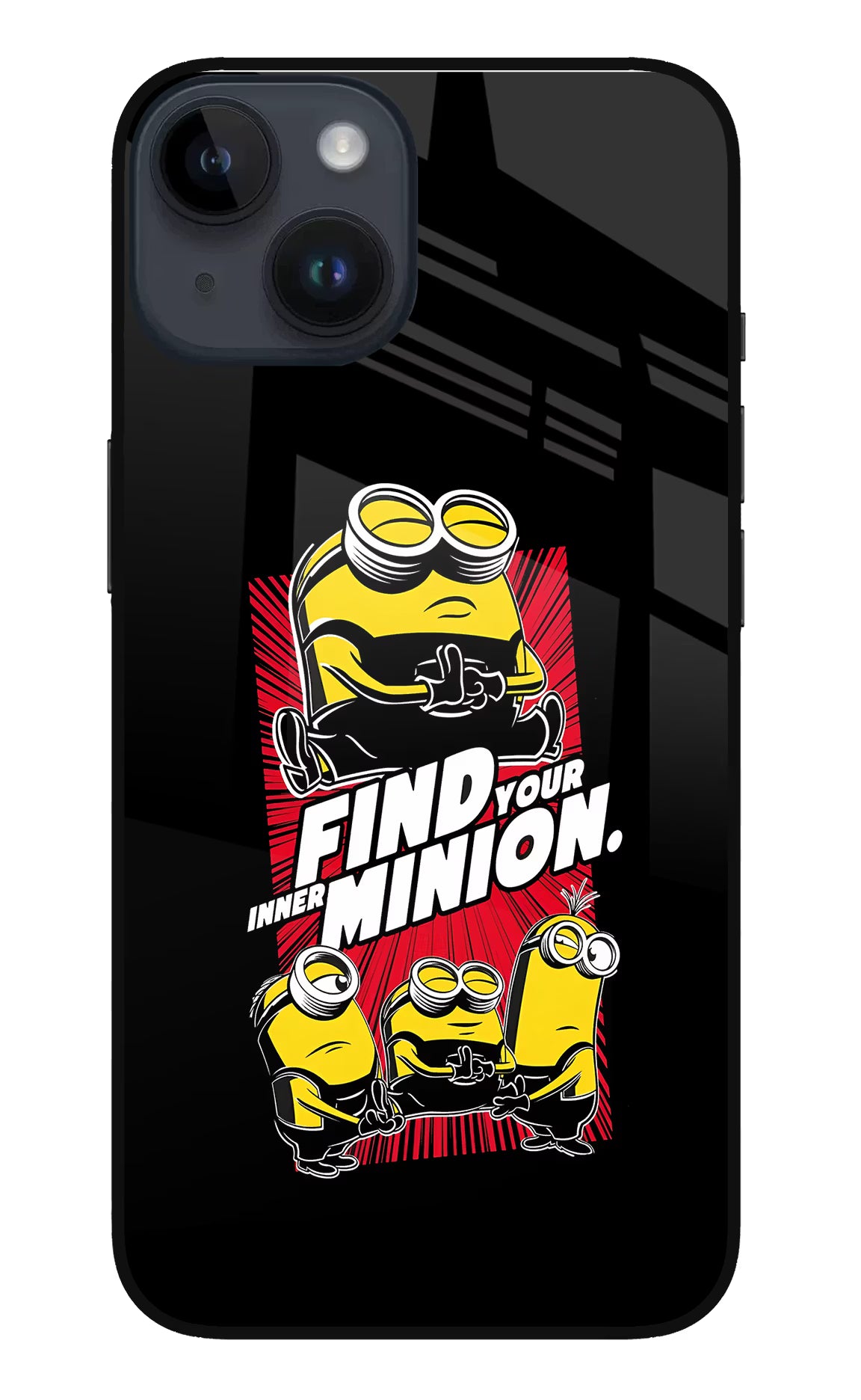 Find your inner Minion iPhone 14 Glass Case Back Cover by Casekaro