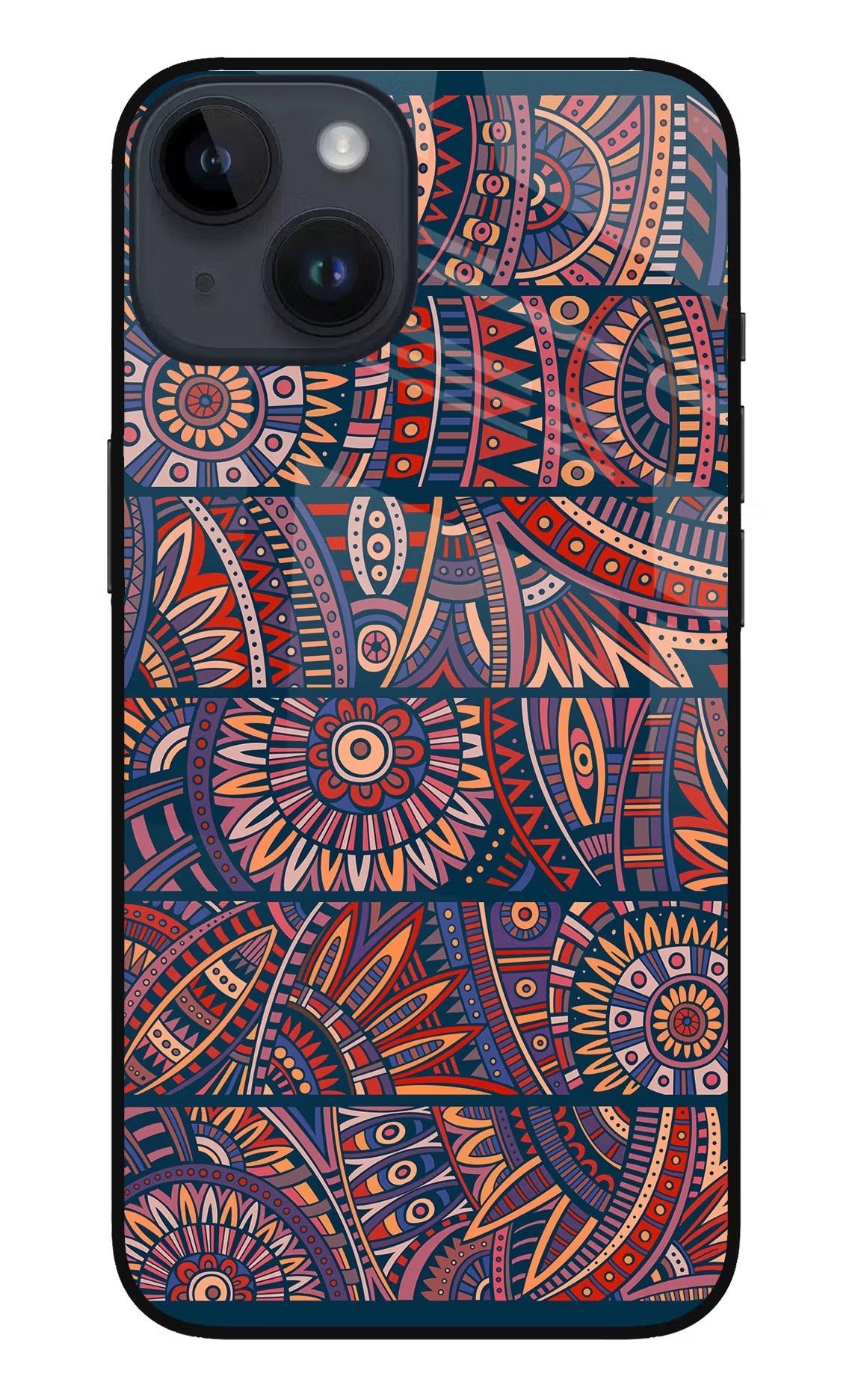 African Culture Design iPhone 14 Glass Case Back Cover by Casekaro