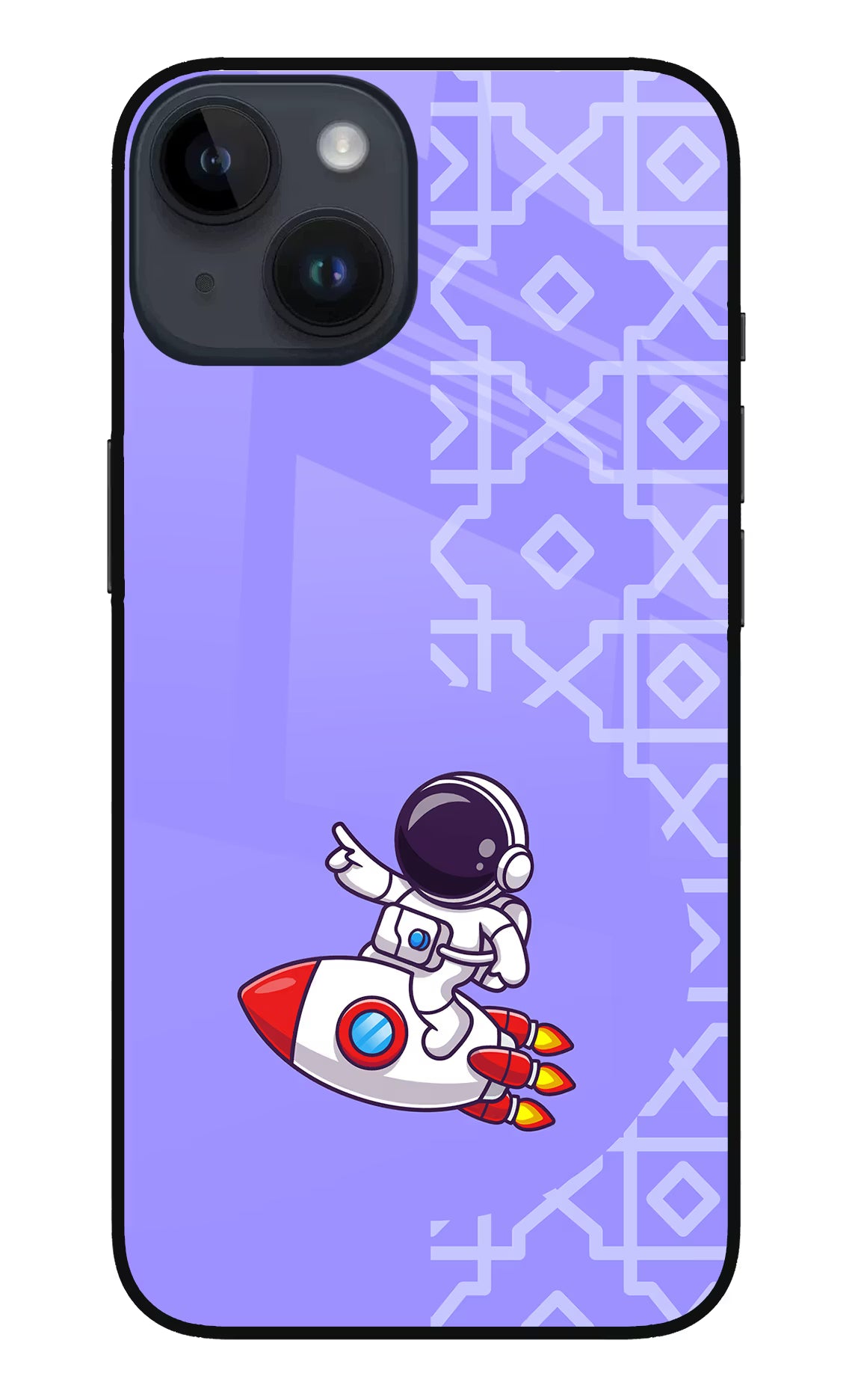 Cute Astronaut iPhone 14 Glass Case Back Cover by Casekaro