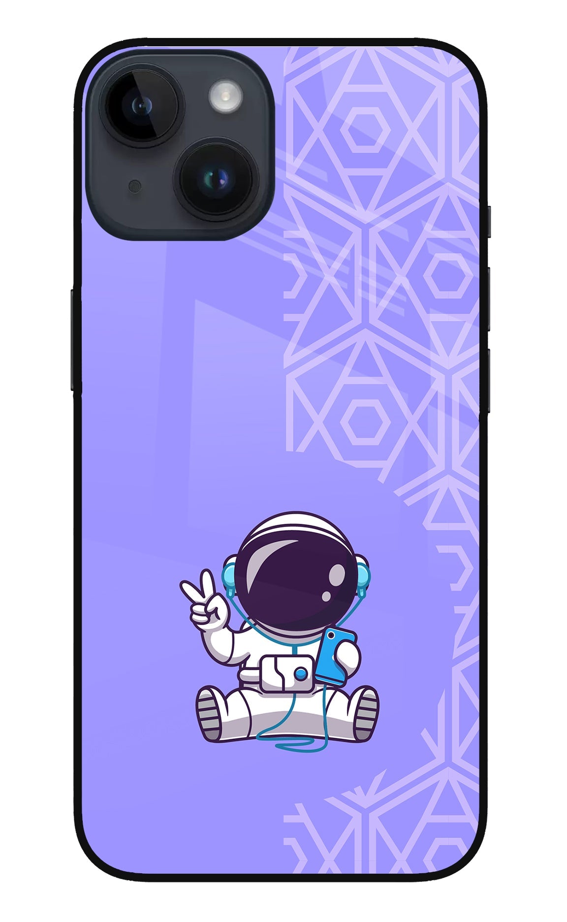 Cute Astronaut Chilling iPhone 14 Glass Case