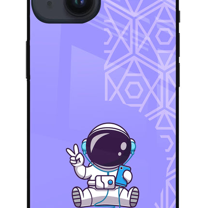 Cute Astronaut Chilling iPhone 14 Glass Case