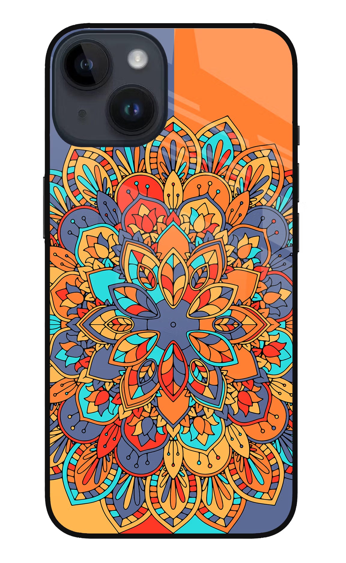Color Mandala iPhone 14 Glass Case Back Cover by Casekaro