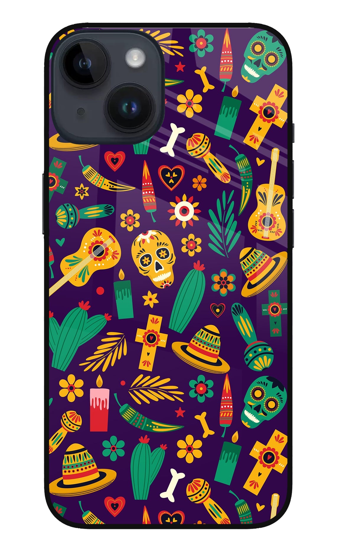 Mexican Artwork iPhone 14 Glass Case