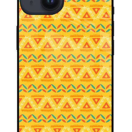 Tribal Pattern iPhone 14 Glass Case Back Cover by Casekaro