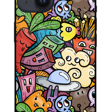 Veggie Doodle iPhone 14 Glass Case