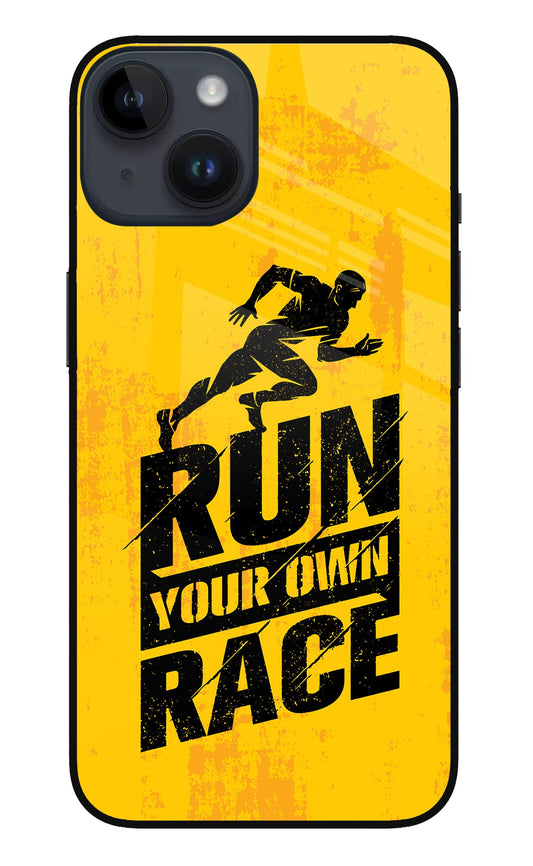 Run Your Own Race iPhone 14 Glass Case