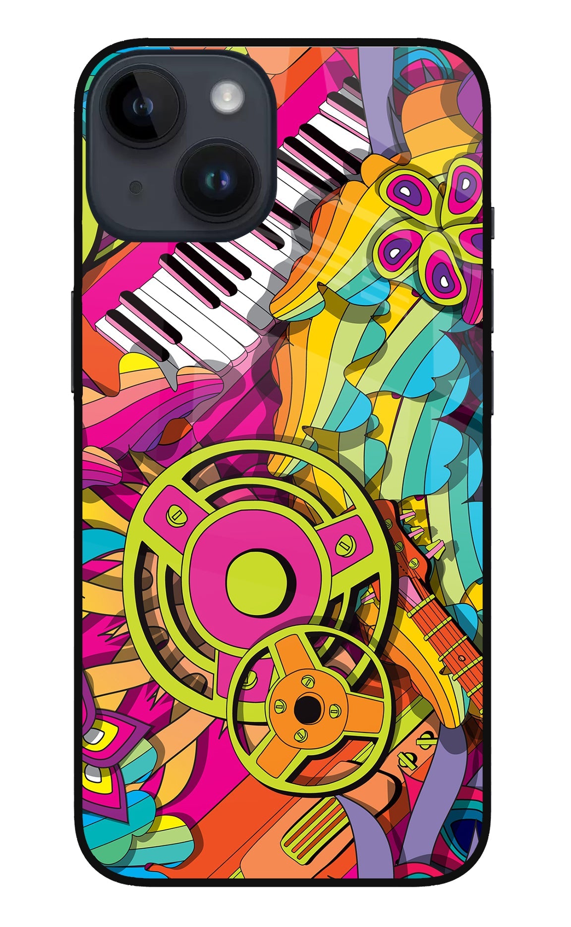 Music Doodle iPhone 14 Glass Case