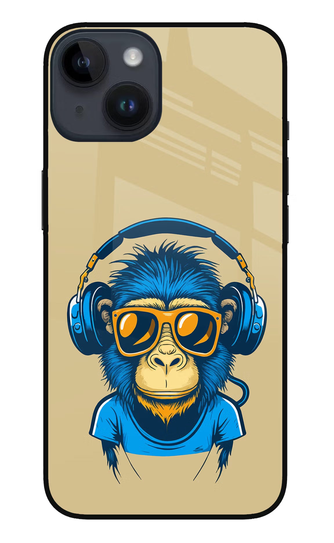 Monkey Headphone iPhone 14 Glass Case Back Cover by Casekaro