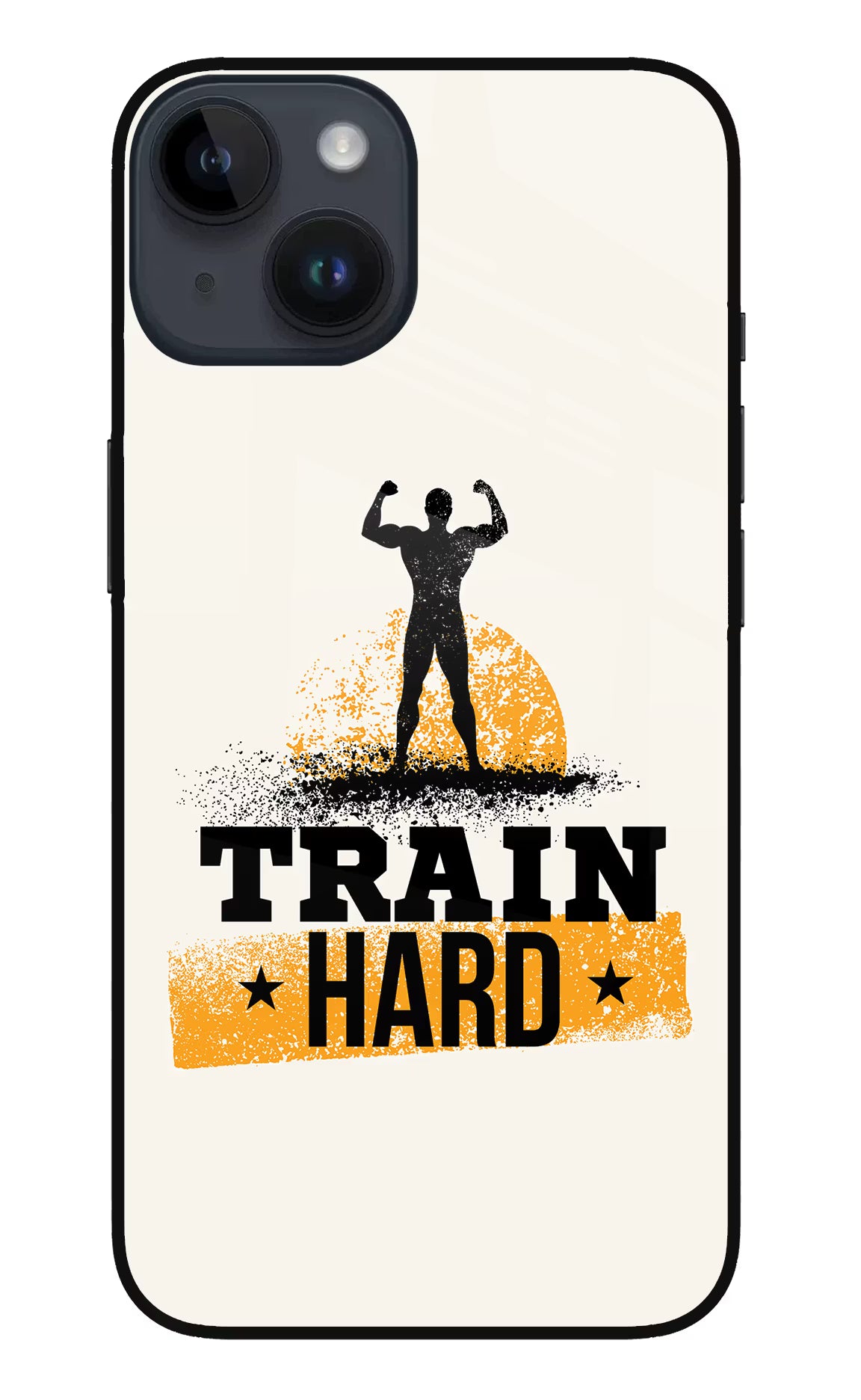 Train Hard iPhone 14 Glass Case Back Cover by Casekaro