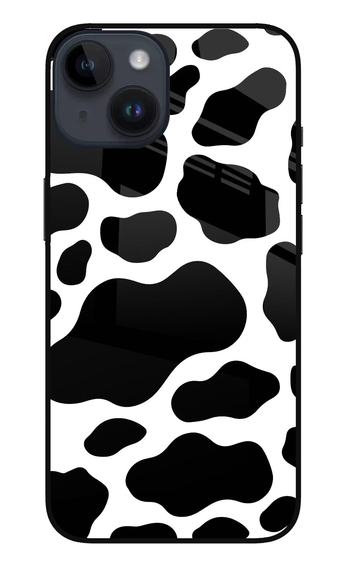 Cow Spots iPhone 14 Glass Case Back Cover by Casekaro