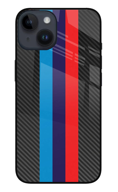 BMW Stripes Pattern iPhone 14 Glass Case