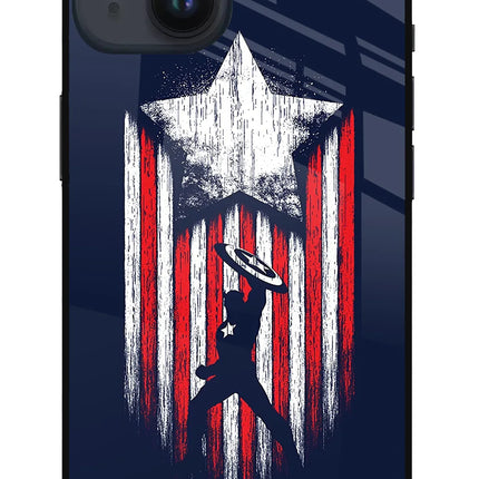 Captain America Marvel Art iPhone 14 Glass Case