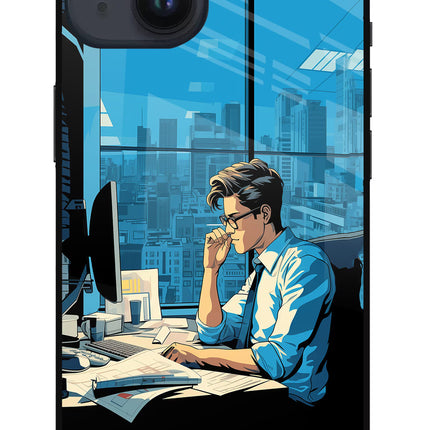 Focused Hustler (AI Generated) iPhone 14 Glass Case