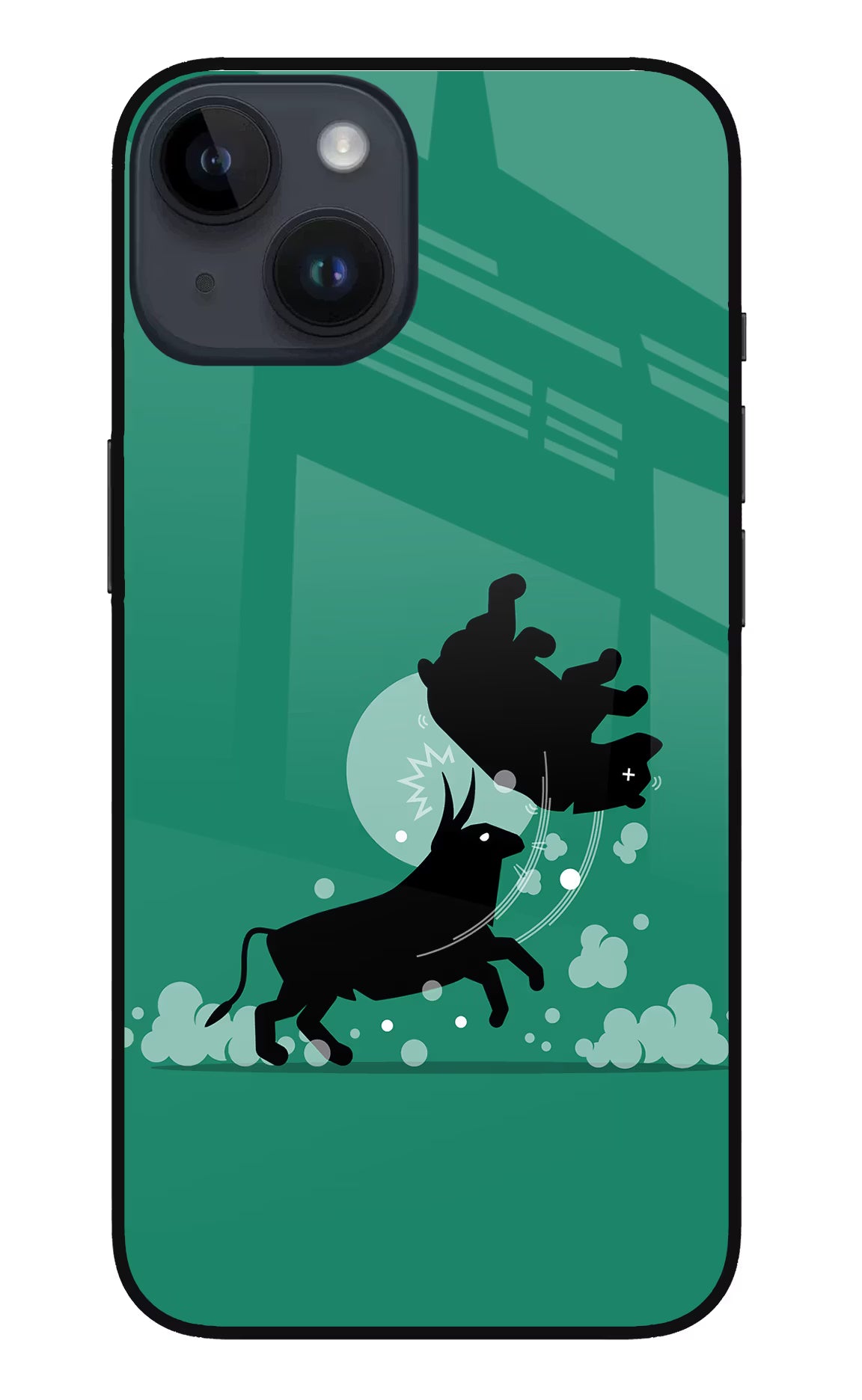 Bull Conqueror iPhone 14 Glass Case Back Cover by Casekaro