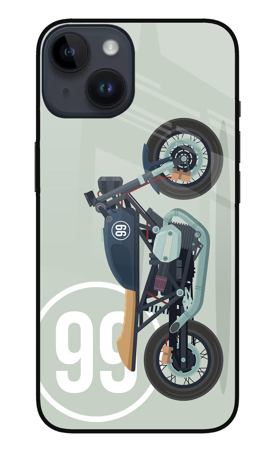 Classic Cafe Racer 99 iPhone 14 Back Cover, Metal case