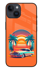 Palm Drive 80s iPhone 14 Glass Case