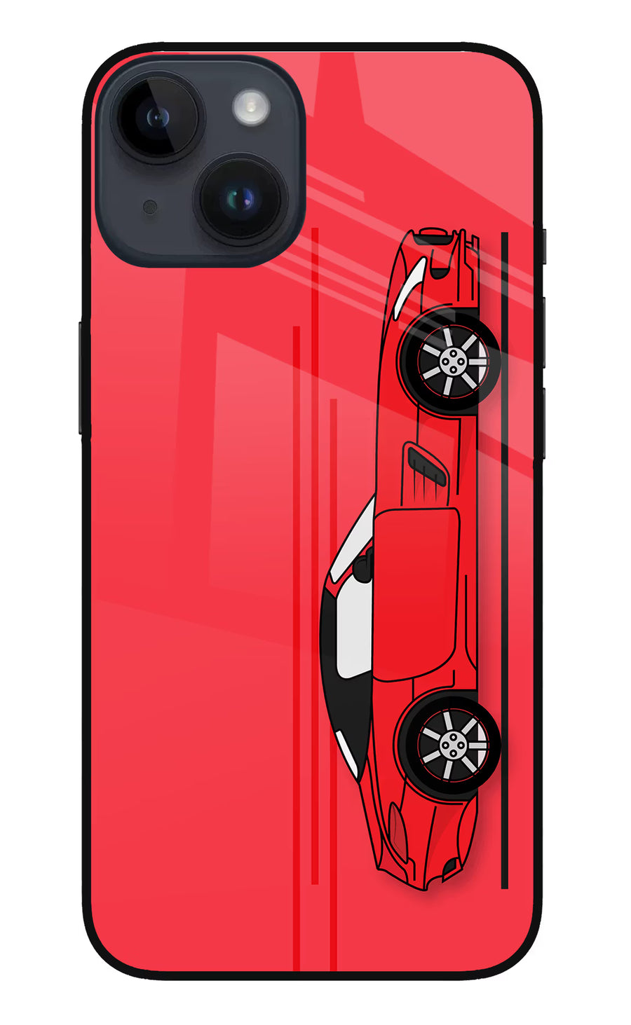 Red Velocity iPhone 14 Back Cover, Metal case