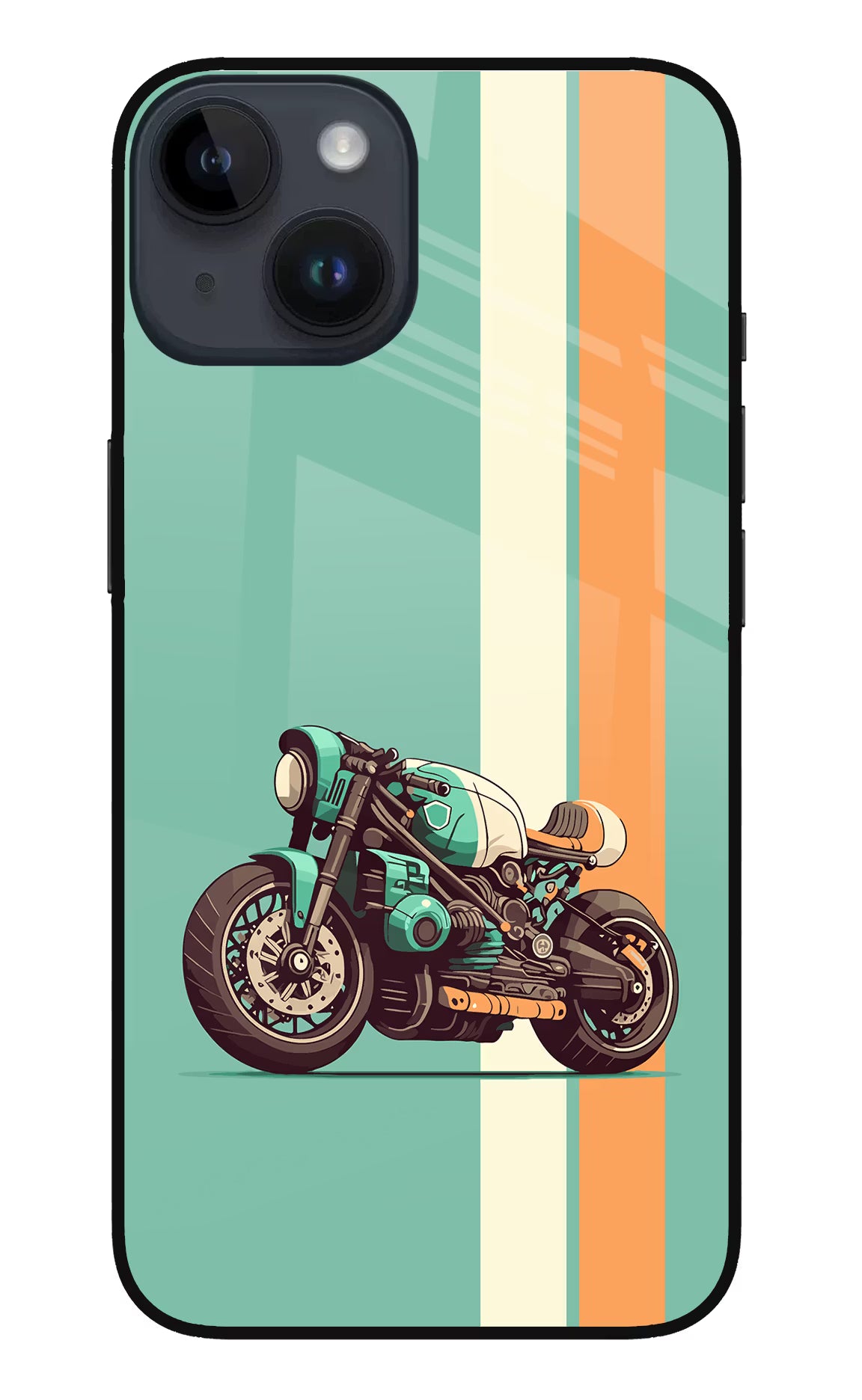 Striped Moto Drift iPhone 14 Glass Case