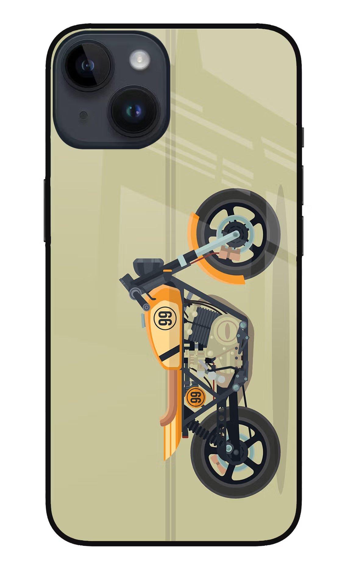 Vertical Speedster iPhone 14 Glass Case Back Cover by Casekaro