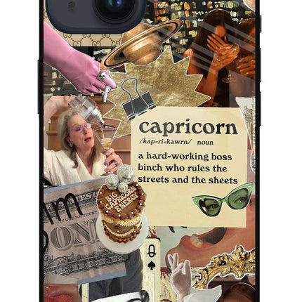 Capricorn Zodiac iPhone 14 Glass Case Back Cover by Casekaro