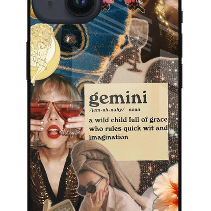Gemini Zodiac iPhone 14 Glass Case