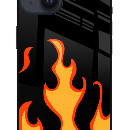 Fired Up – Black iPhone 14 Glass Case Back Cover by Casekaro