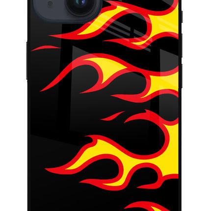 Side Sweep Flames iPhone 14 Glass Case