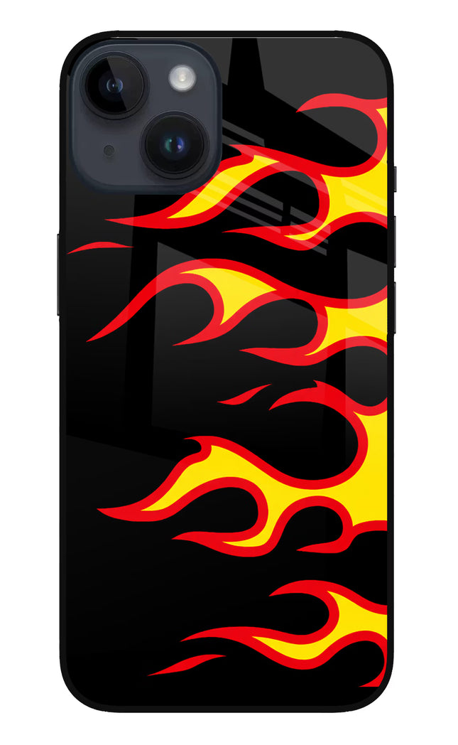 Side Sweep Flames iPhone 14 Glass Case