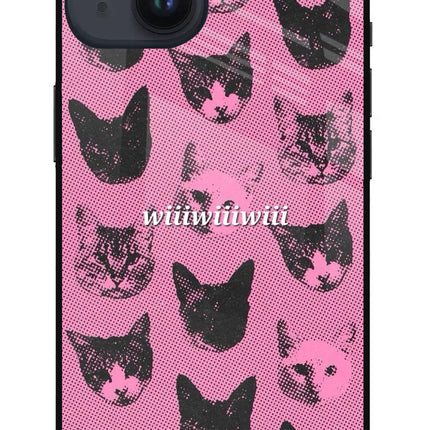 Pink Cats iPhone 14 Glass Case