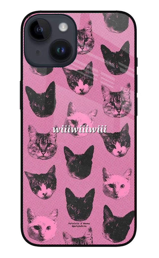 Pink Cats iPhone 14 Glass Case