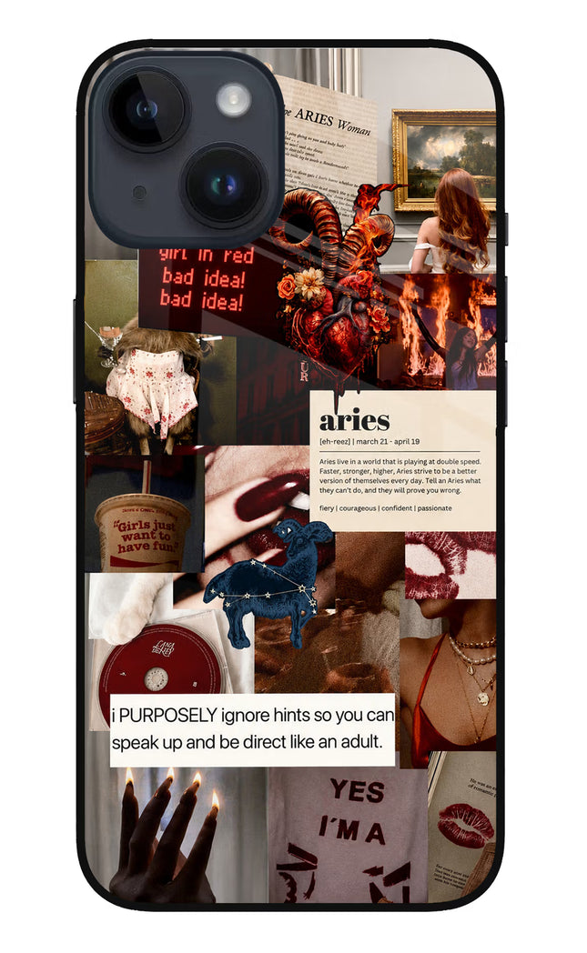 Zodiac Aries iPhone 14 Glass Case