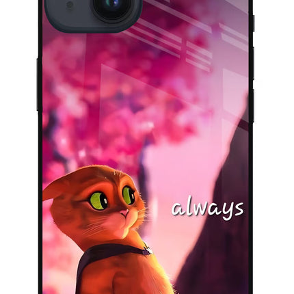 Always Cat iPhone 14 Glass Case