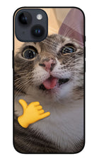 Silly Cat Call iPhone 14 Glass Case