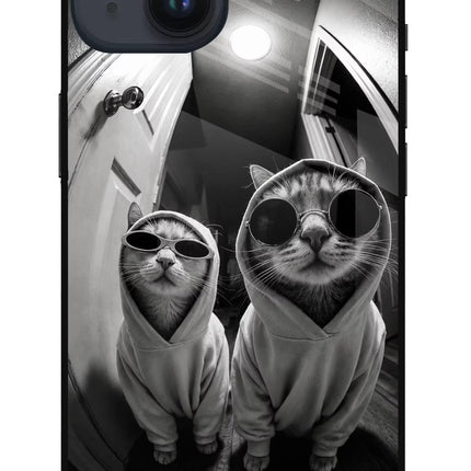 Hood Cats iPhone 14 Glass Case Back Cover by Casekaro