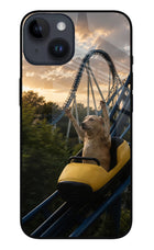 Rollercoaster Dog iPhone 14 Glass Case