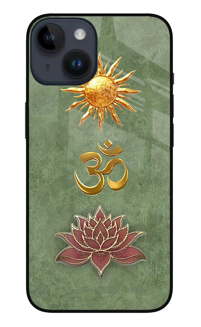 Om & Lotus iPhone 14 Glass Case