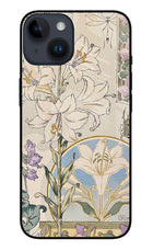 White Lily iPhone 14 Glass Case