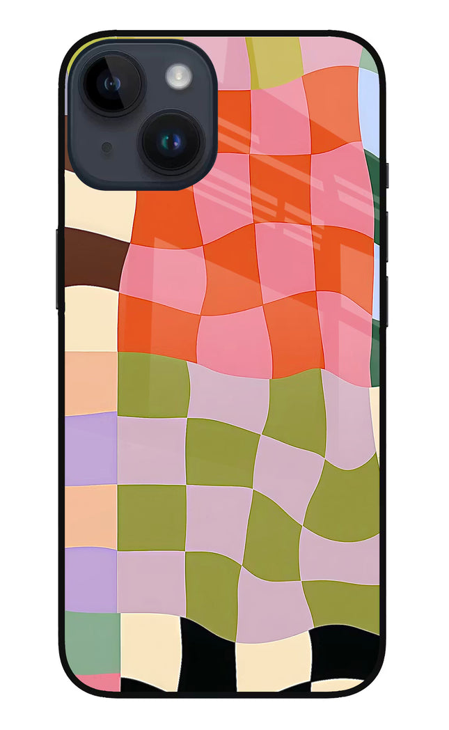 Wavy Grid iPhone 14 Glass Case