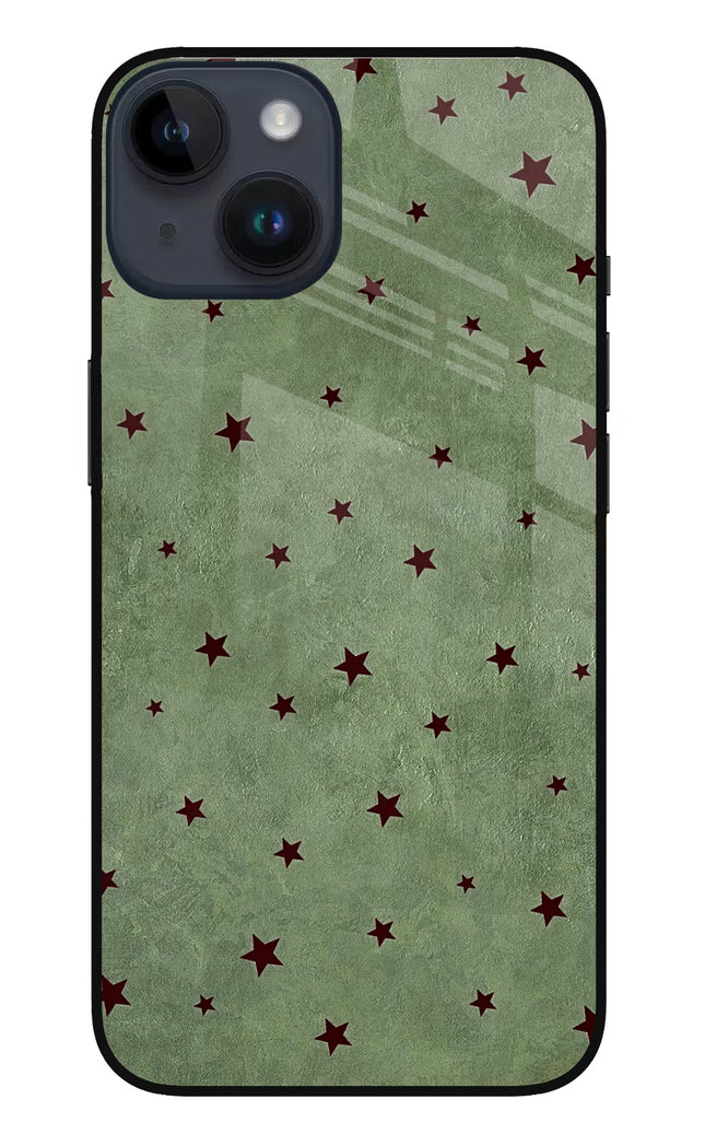 Green Stars iPhone 14 Glass Case