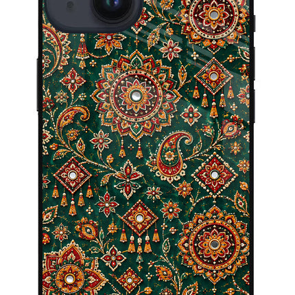 Green Pataka iPhone 14 Glass Case