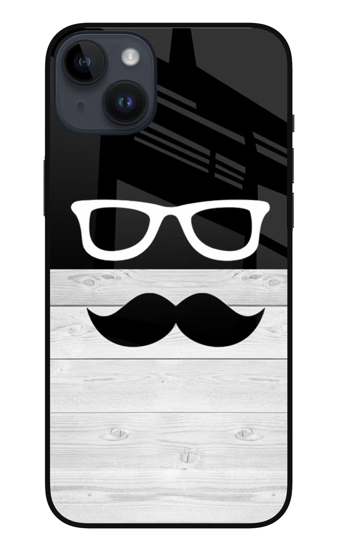 Mustache iPhone 14 Plus Glass Case Back Cover by Casekaro