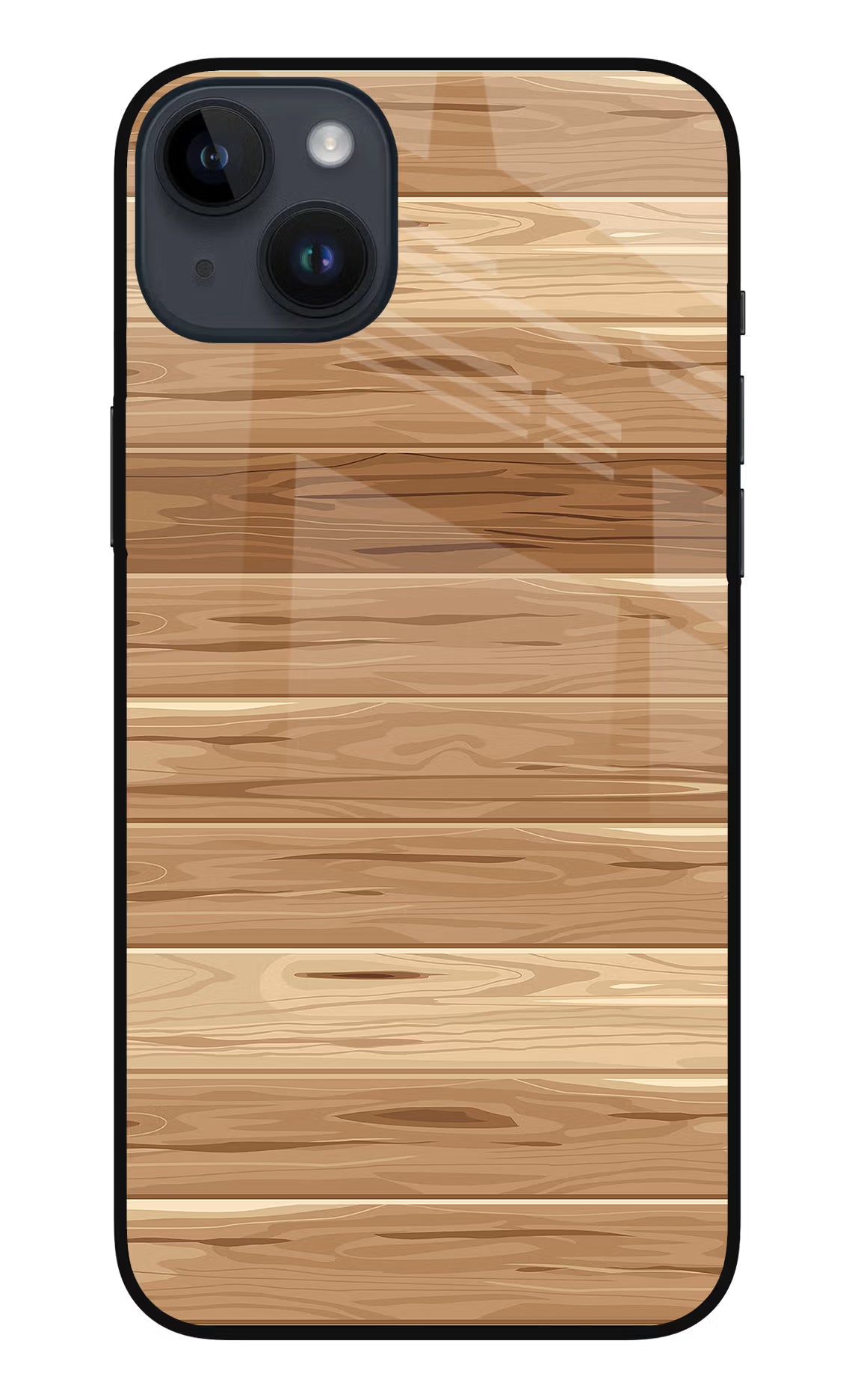 Wooden Vector iPhone 14 Plus Glass Case Back Cover by Casekaro
