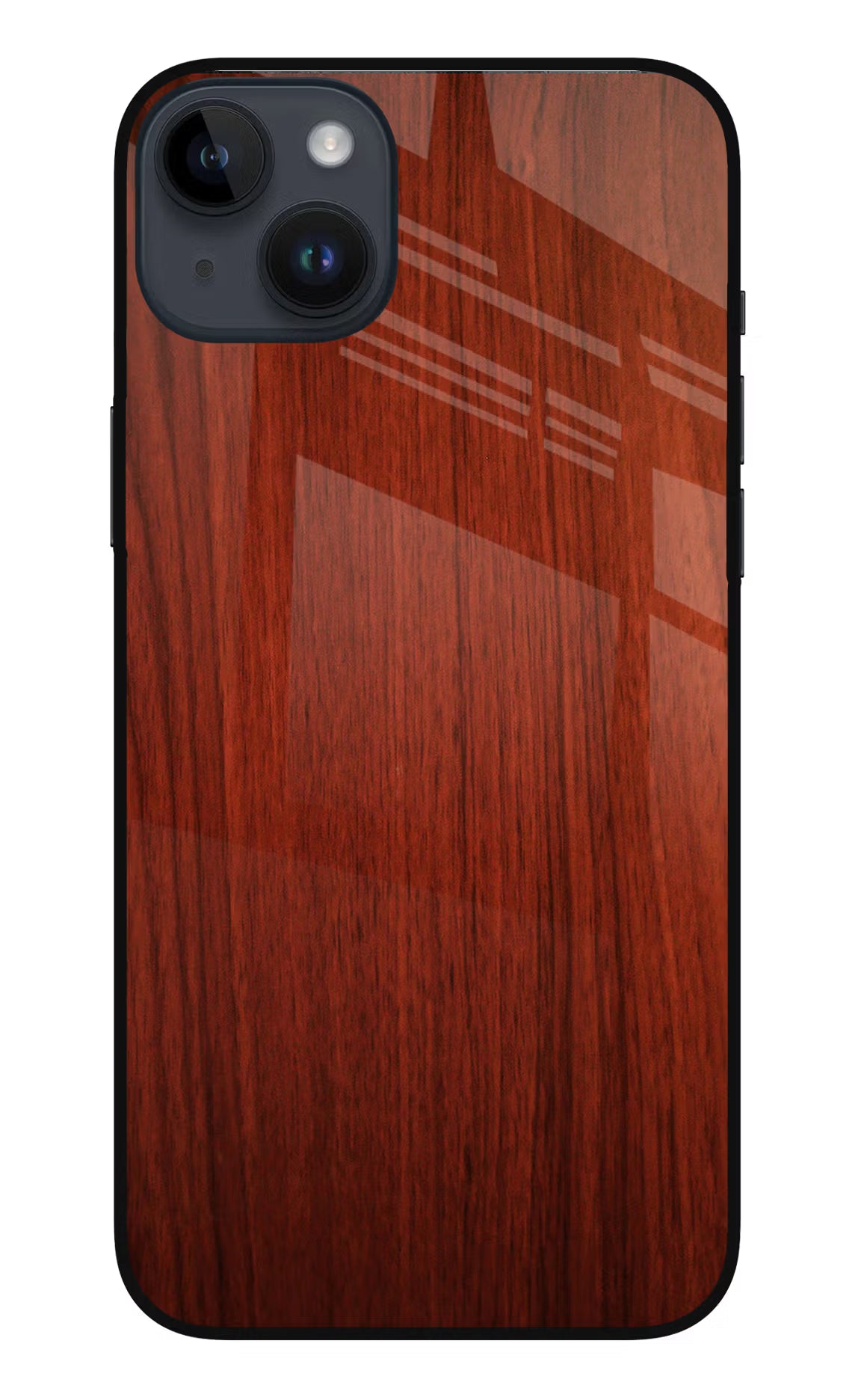Wooden Plain Pattern iPhone 14 Plus Glass Case Back Cover by Casekaro