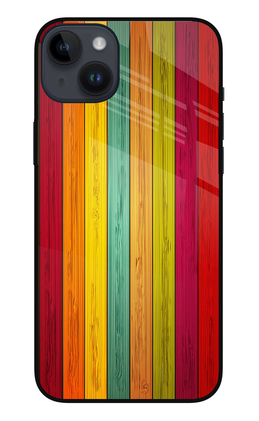 Multicolor Wooden iPhone 14 Plus Glass Case