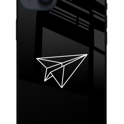 Paper Plane White iPhone 14 Plus Glass Case Back Cover by Casekaro