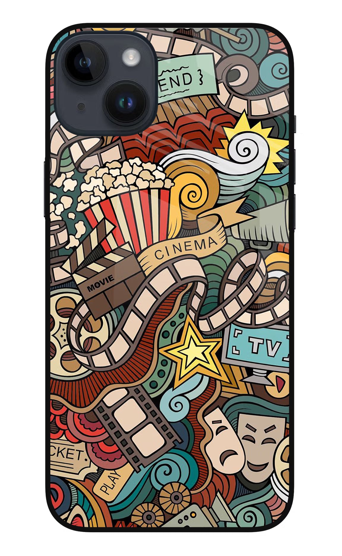 Cinema Abstract iPhone 14 Plus Glass Case Back Cover by Casekaro